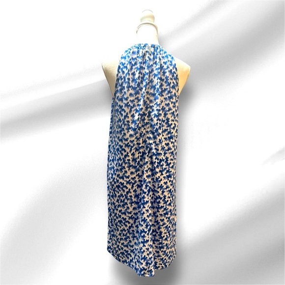 MICHAEL KORS TWILIGHT BLUE GOLD CHAIN HALTER DRESS - Picture 5 of 9